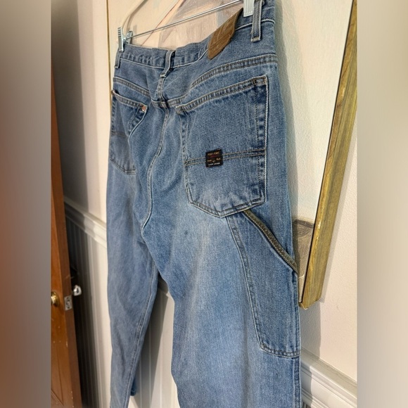 VINTAGE Polo Ralph Lauren Carpenter Jeans Size tagged 32x30 measures 35” - Picture 8 of 13